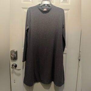 Faded Glory Charcoal Ribbed Dress with POCKETS